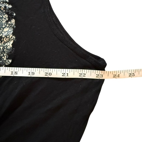 Rainbow Black Muscle Tee Crop with Tie Front - Picture 4 of 5